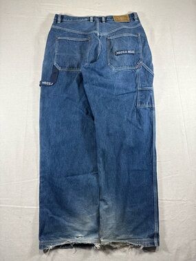 Y2K Baggy Mecca Jeans Blue Denim Wide Leg Mecca Jeans Carpenter Jeans